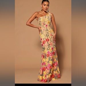 Jasmin embroidered mermaid gown- multi color